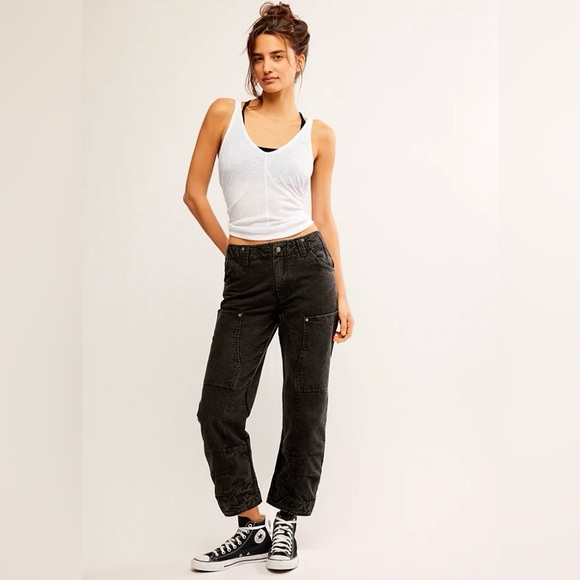 🌻🆕FREE PEOPLE We The Free Supersonic Slim Pants-BLACK COLOR-SIZE 2 & 4 - Picture 6 of 15